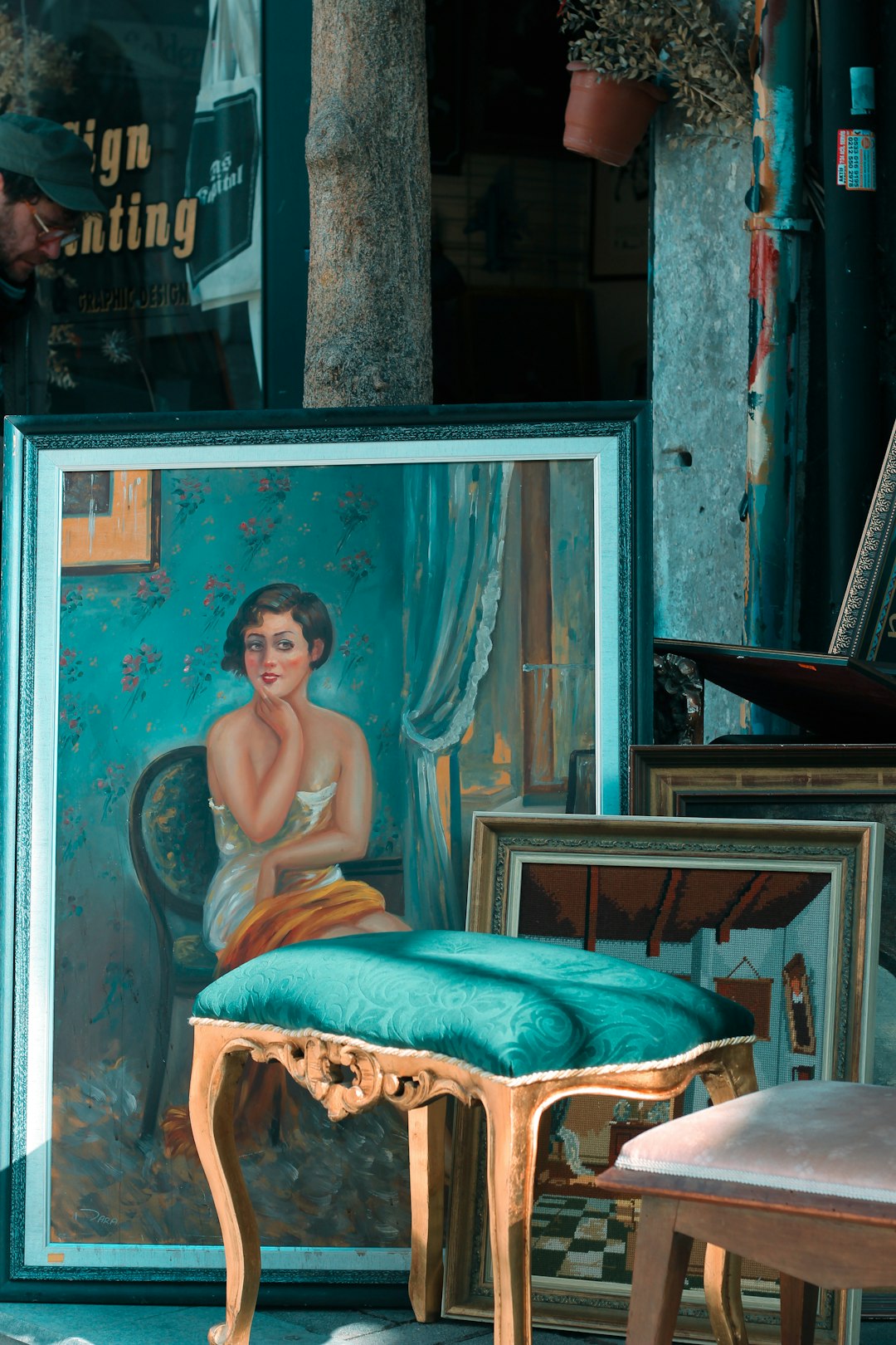 topless-man-sitting-on-brown-wooden-framed-brown-padded-armchair-hgz5hiffwmk